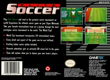 Elite Soccer (USA) box cover back